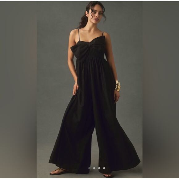 MSRP $198 | NEW Anthropologie Hutch Linen Bow Jumpsuit Size XS-S | SAME DAY SHIP - Picture 2 of 7